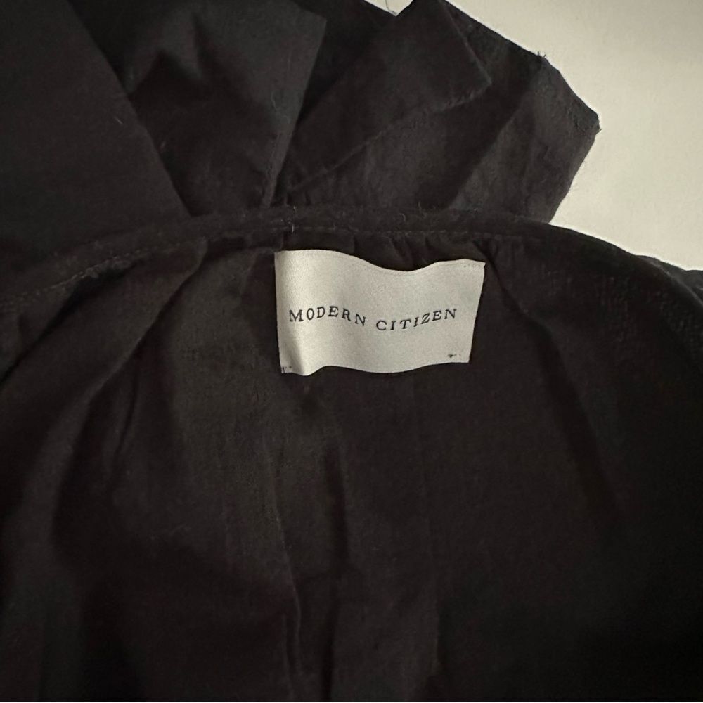 Modern Citizen | Opal Puff Sleeve Wrap Dress | Black Small S - Picture 6 of 7